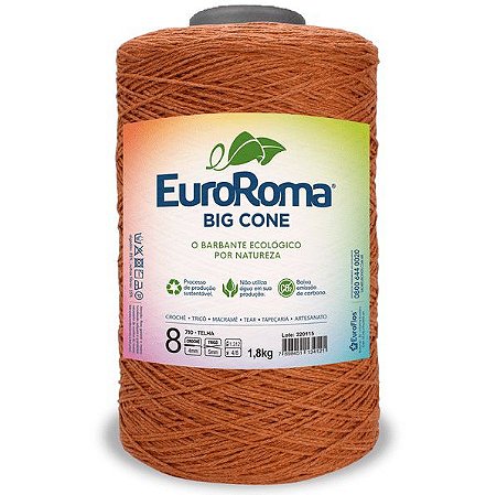 BARBANTE EUROROMA BIG CONE FIO 8 1,800 KG COR 710 TELHA