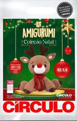KIT AMIGURUMI COLEÇÃO NATAL 22 RENA REF 2