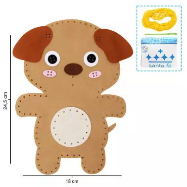 KIT MONSTRINHOS RECORTE FELTRO SANTA FÉ ROMEU CACHORRO CARAMELO HAVAI