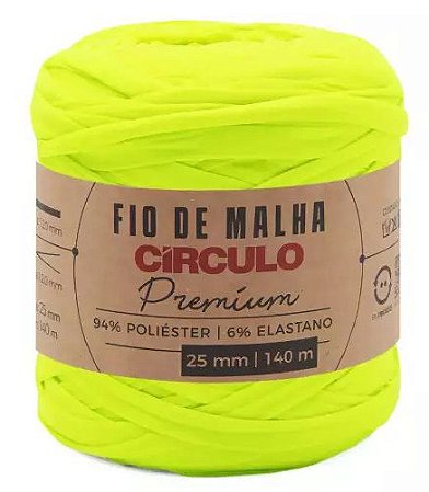 FIO DE MALHA PREMIUM 25MM CÍRCULO 140 MTS COR 780 AMARELO-NEON