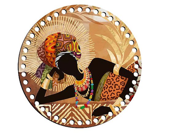 BASE CROCHE DECORADA 19,5X19,5CM BCD20-002 AFRICANA - LITOARTE