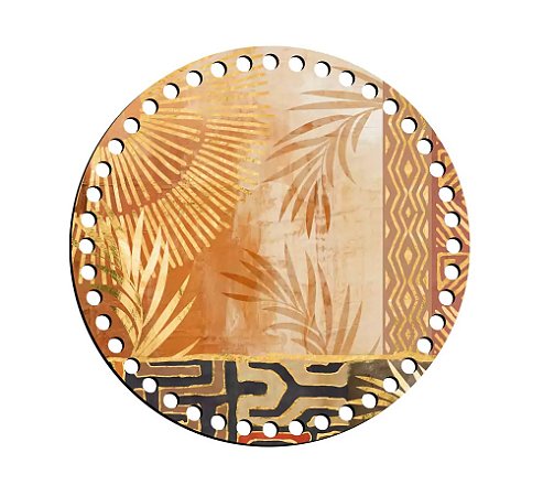 BASE CROCHE DECORADA 19,5X19,5CM BCD20-004 AFRICANA - LITOARTE