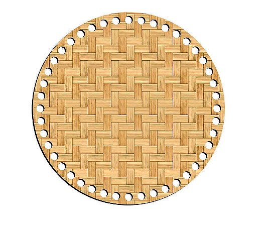 BASE CROCHE DECORADA 19,5X19,5CM BCD20-005 PALHA - LITOARTE