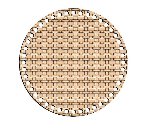 BASE CROCHE DECORADA 19,5X19,5CM BCD20-006 PALHA - LITOARTE
