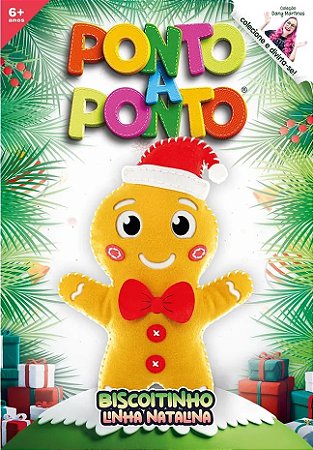 BONECO DE FELTRO COLEÇÃO PONTO A PONTO NATALINA MODELO - BISCOITINHO