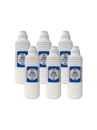 KIT C/ 6 UNID COLA BRANCA EXTRA PVA ADESIVO JOYS COLORS 500G