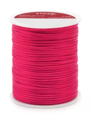 CORDÃO DE CETIM 1MM ARTEPUNTO CD001 COR 008 PINK 50 MTS