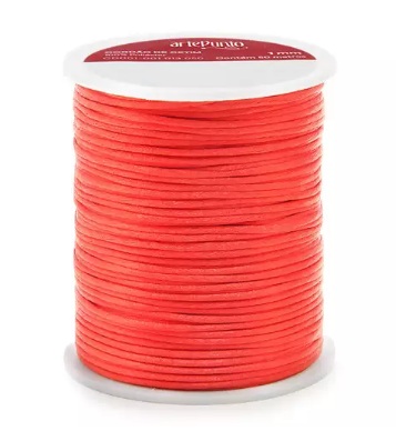 CORDÃO DE CETIM 1MM ARTEPUNTO CD001 COR 162 LARANJA NEON 50 MTS