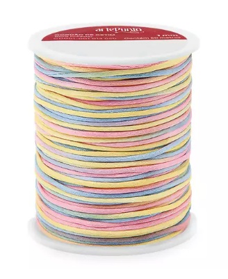 CORDÃO DE CETIM 1MM ARTEPUNTO CD001 COR 170 MULTICOR UNICÓRNIO 50 MTS