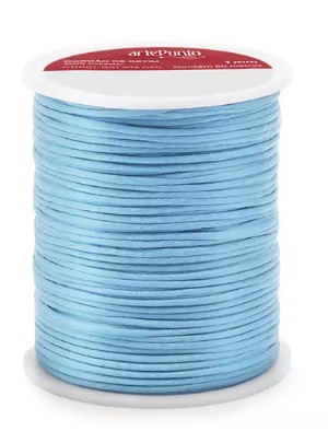 CORDÃO DE CETIM 1MM ARTEPUNTO CD001 COR 156 AZUL CLARO 50 MTS