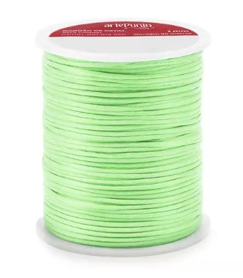 CORDÃO DE CETIM 1MM ARTEPUNTO CD001 COR 159 VERDE CLARO 50 MTS