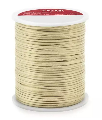 CORDÃO DE CETIM 1MM ARTEPUNTO CD001 COR 050 MARFIM 50 MTS