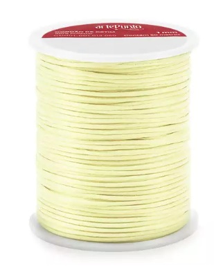 CORDÃO DE CETIM 1MM ARTEPUNTO CD001 COR 163 AMARELO CLARO 50 MTS
