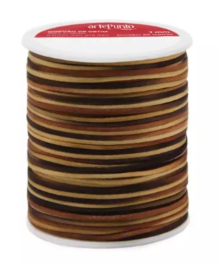 CORDÃO DE CETIM 1MM ARTEPUNTO CD001 COR 196 MULTICOR TERROSO 50 MTS