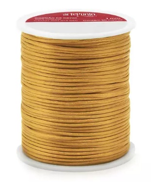 CORDÃO DE CETIM 1MM ARTEPUNTO CD001 COR 054 DOURADO 50 MTS