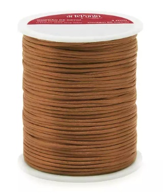 CORDÃO DE CETIM 1MM ARTEPUNTO CD001 COR 119 CARAMELO 50 MTS