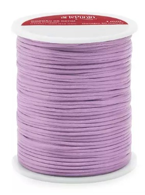 CORDÃO DE CETIM 1MM ARTEPUNTO CD001 COR 009 LILÁS 50 MTS