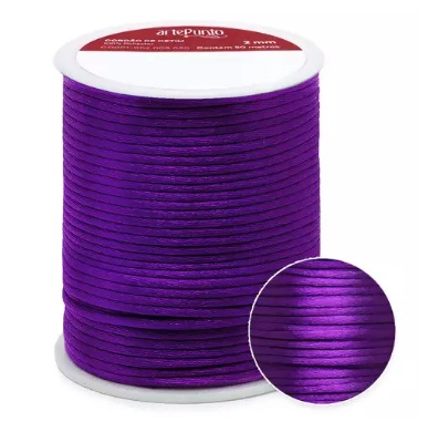 CORDÃO DE CETIM 2MM ARTEPUNTO CD001 COR 144 ROXO 50 MTS