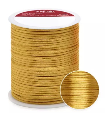 CORDÃO DE CETIM 2MM ARTEPUNTO CD001 COR 054 DOURADO 50 MTS
