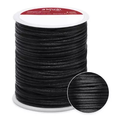 CORDÃO DE CETIM 2MM ARTEPUNTO CD001 COR 016 PRETO 50 MTS
