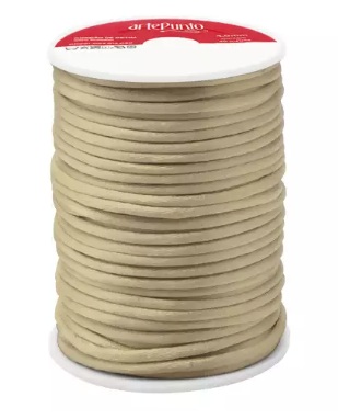 CORDÃO DE CETIM 4MM ARTEPUNTO CD001 COR 035 CHAMPANHE 40 MTS