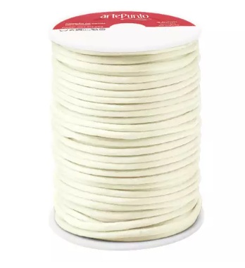 CORDÃO DE CETIM 4MM ARTEPUNTO CD001 COR 081 OFF WHITE 40 MTS