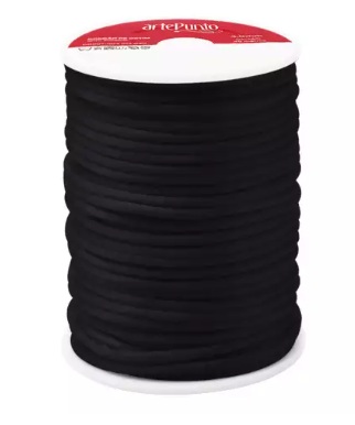 CORDÃO DE CETIM 4MM ARTEPUNTO CD001 COR 016 PRETO 40 MTS