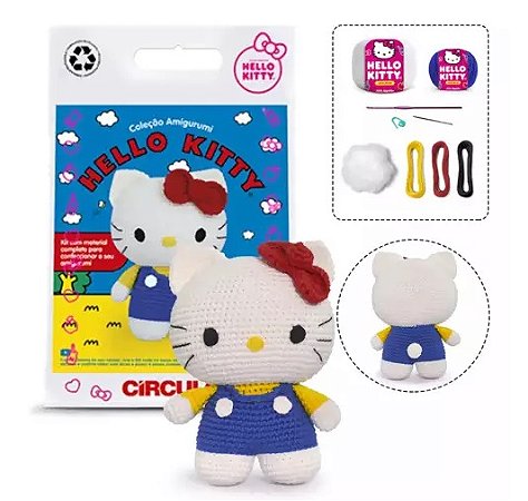 Kit Amigurumi Coleção Hello Kitty cor 1 Blusa amarela Circulo