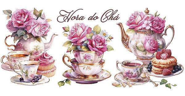 TRANSFER TÊXTIL 27,5X12,8CM TTB5-006 BARRADO CHÁ E DOCES