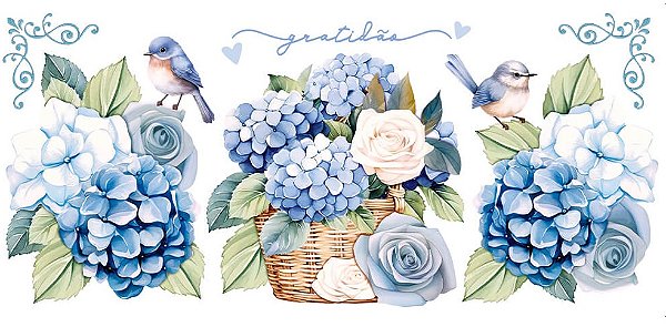 TRANSFER TÊXTIL 45X9,15CM TTB6L-002 BARRADO HORTENCIAS