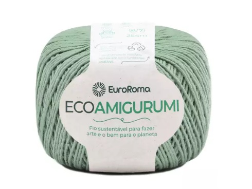 FIO ECOAMIGURUMI 254 MTS 8/7 160GR COR 809 ALECRIM EUROROMA