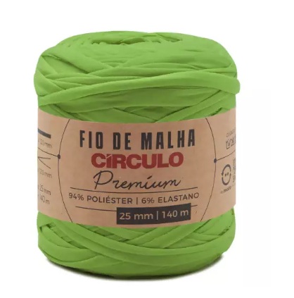 FIO DE MALHA PREMIUM 25MM CÍRCULO 140 MTS COR 5094 KIWI