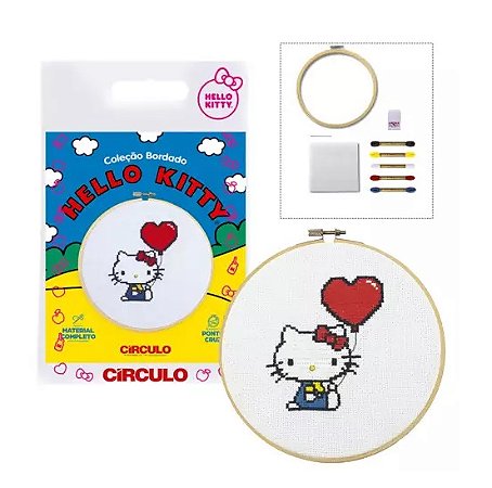 COLEÇÃO BORDADO HELLO KITTY COR 2 CORAÇÃO