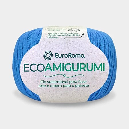 FIO ECOAMIGURUMI 254 MTS 8/7 160GR COR 901 AZUL PISCINA EUROROMA