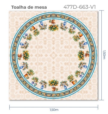 TOALHA DE MESA REDONDA REF 447D-663-VI 1,50X1,50 MTS IBIRAPUERA