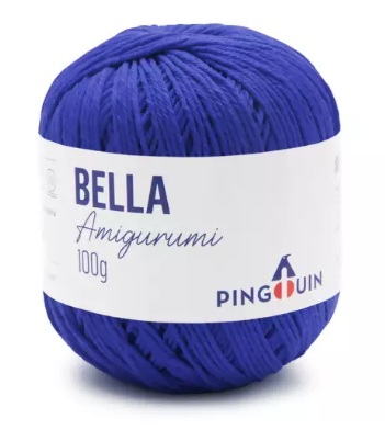 FIO BELLA AMIGURUMI COR 9598 AZUL ROYAL REDE 203 MTS 100 GR PINGOUIN