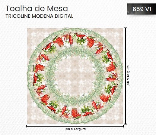 TOALHA DE MESA REDONDA REF 447D-659-VI 1,50X1,50 MTS IBIRAPUERA