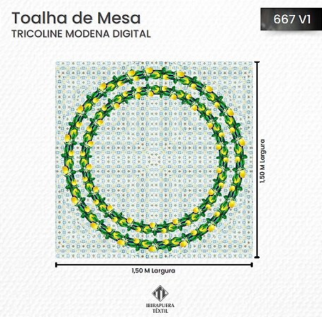 TOALHA DE MESA REDONDA REF 447D-667-VI 1,50X1,50 MTS IBIRAPUERA