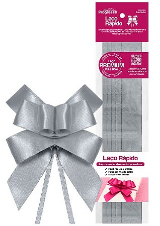 LAÇO RÁPIDO CETIM 22MM 5 UNID LRC005 COR 084 PRATA PROGRESSO