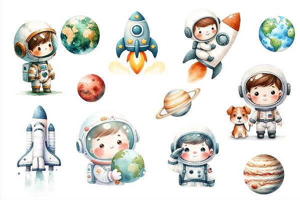 ESTAMPA FÁCIL EST 111311 ASTRONAUTAS - FABRICART