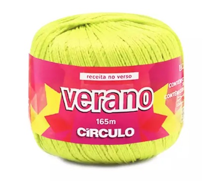 LINHA CROCHÊ VERANO 165 MTS COR 1729 AMARELO NEON