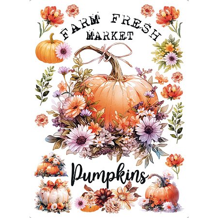 TRANSFER TÊXTIL 20X27,5CM TTR6-034 ABOBORAS LITOARTE