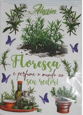 TRANSFER TÊXTIL 20X27,5CM TTR6L-007 ALECRIM LITOARTE