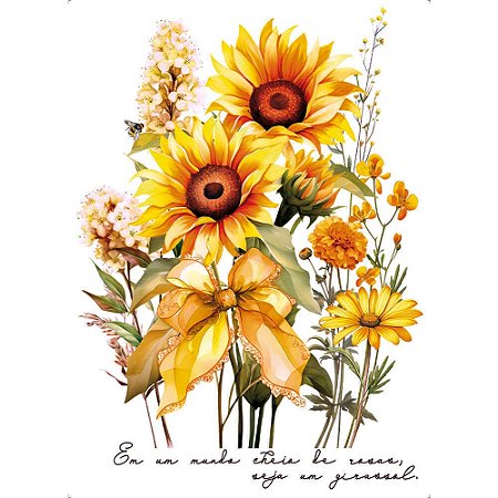 TRANSFER TÊXTIL 20X27,5CM TTR6L-005 GIRASSOIS LITOARTE