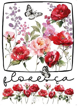 TRANSFER TÊXTIL 20X27,5CM TTR6L-001 ROSAS VERMELHAS LITOARTE