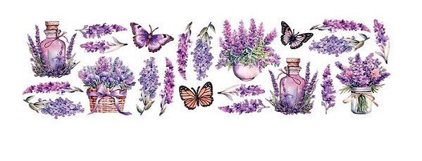 TRANSFER TÊXTIL 24X7CM TTB4L-015 LAVANDAS LITOARTE