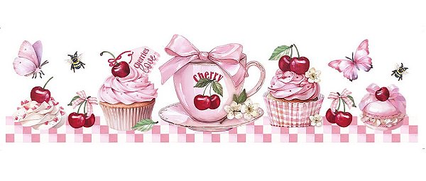 TRANSFER TÊXTIL 24X7CM TTB4-043 CHERRYS LITOARTE