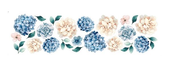 TRANSFER TÊXTIL 24X7CM TTB4L-010 HORTÊNCIA LITOARTE