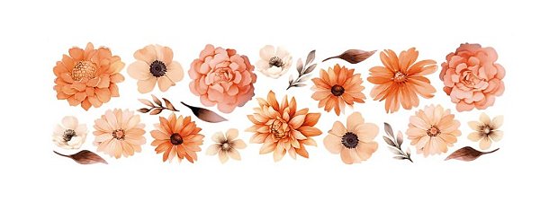 TRANSFER TÊXTIL 24X7CM TTB4L-011 MIX FLORES BEGE LITOARTE