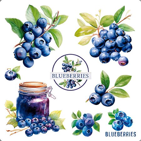 TRANSFER TÊXTIL 13,5 X 13,5CM TTQ4-082 BLUEBERRY LITOARTE